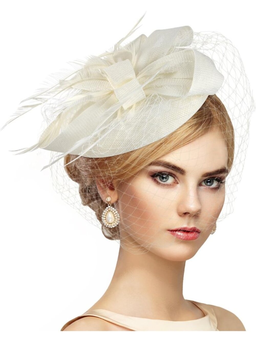 Vintage 20s Derby Fascinator Hat with Hair Clip for Women - Kentucky Attire